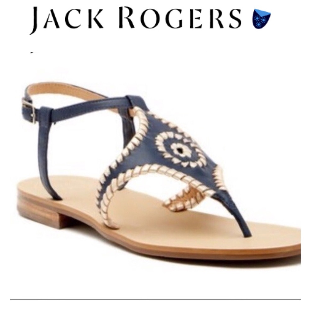 JACK ROGERS MACI LEATHER FLAT SANDALS SIZE 7